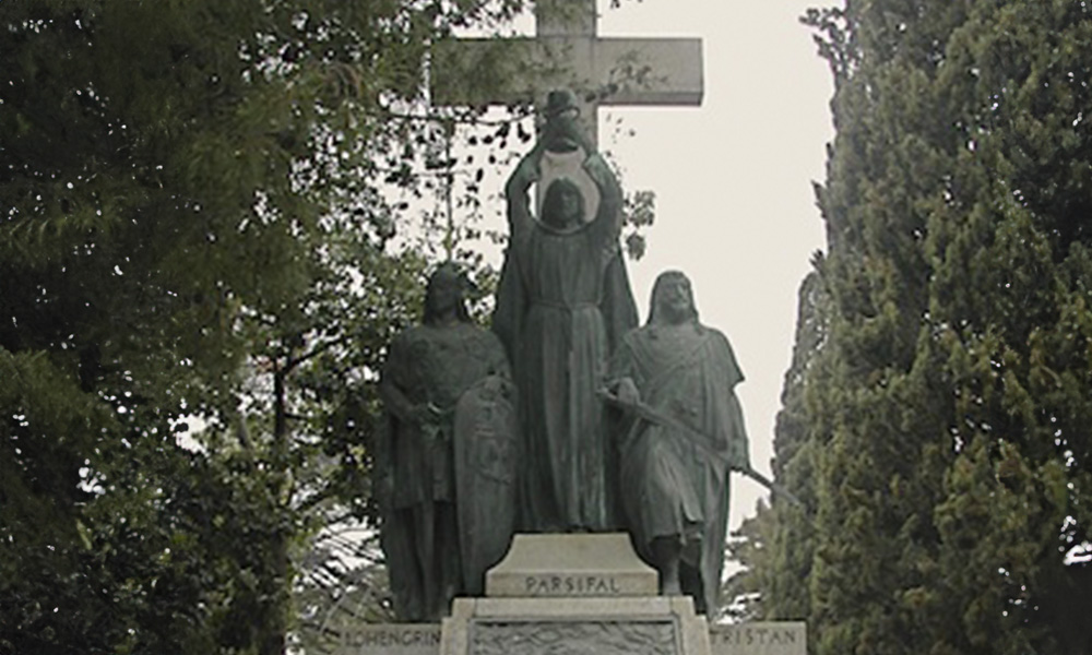 Sepulcro del tenor Francesc Viñas, en el cementerio de Montjuic (Barcelona)